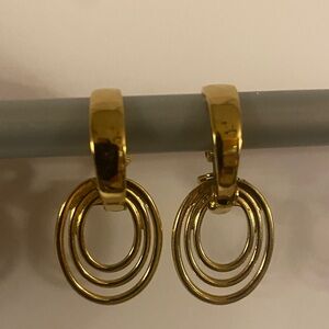 Avon Triple Hoop Gold Earrings
